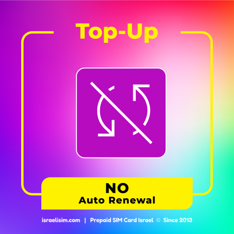 Israeli eSIM Unlimited DATA Top Up Israeli eSIM Unlimited DATA Top Up