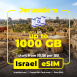 Israeli eSIM Unlimited DATA Jerusalem